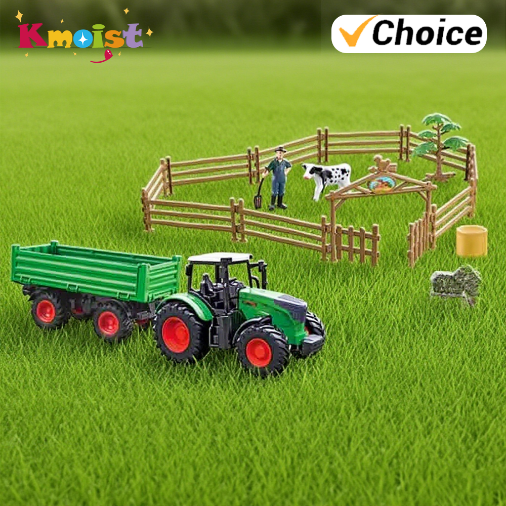 Agriculture Farming For Kids - Farm TractorModel Car with Trailer Forklift