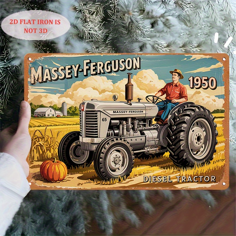 Agriculture Farm House - Vintage Massey-Ferguson 1950 Tractor Iron Wall