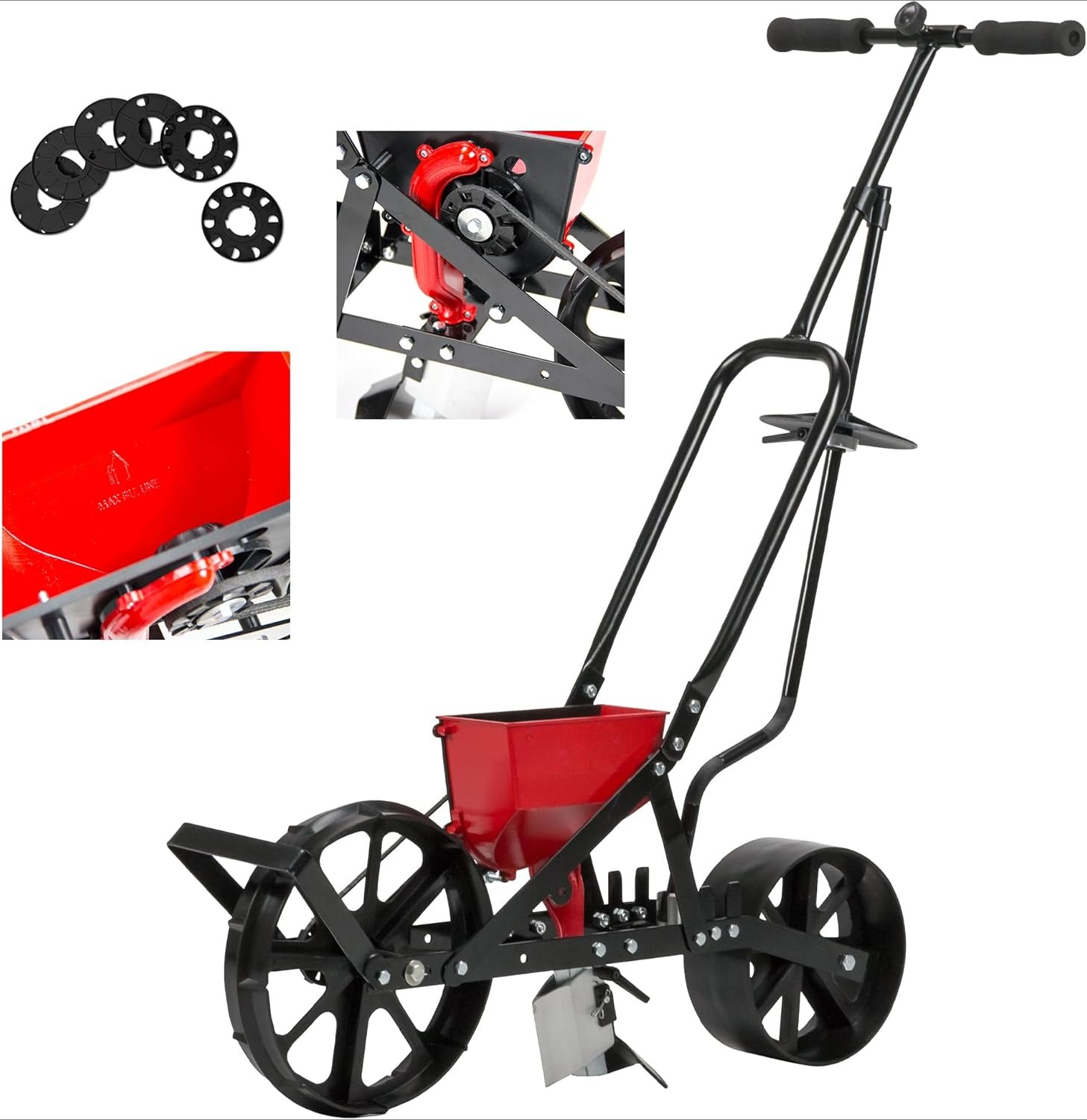 Seed Planter - Garden Push Seeder Planter with 6
