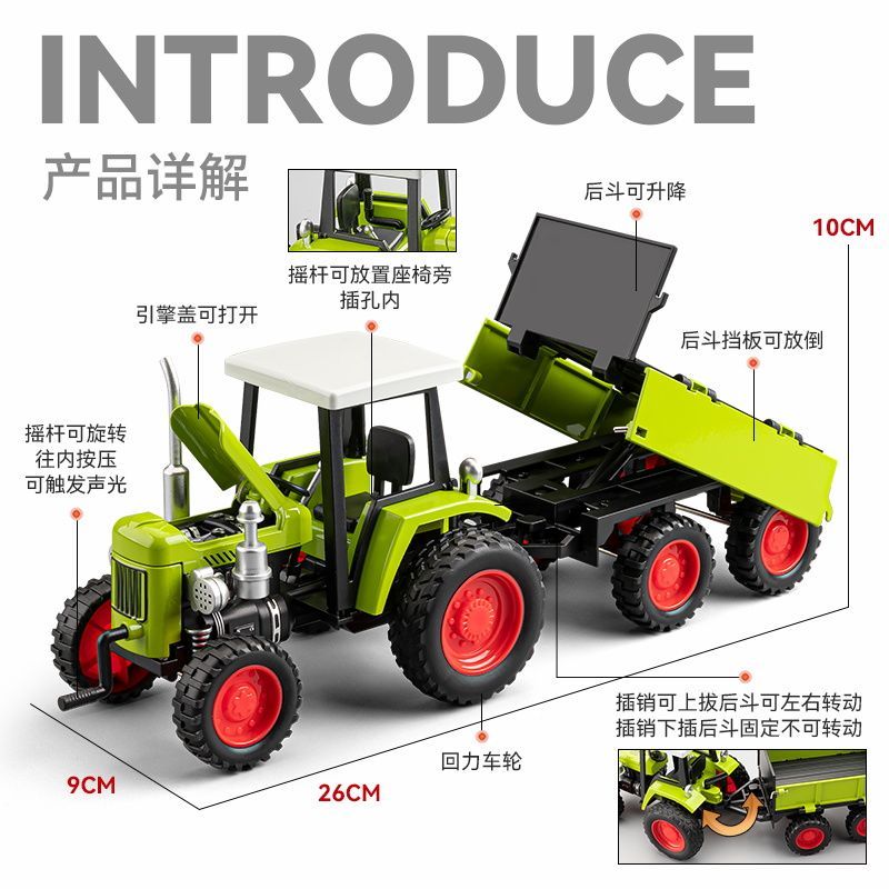 Alloy Farm Tractor Toy with Tr – Agriculture Farming For Kids recenzja i cena