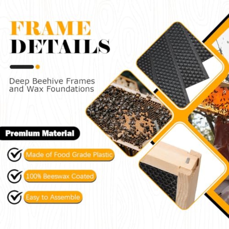 BeeCastle 20 Pack Beehive Fram – Beehive Frame Wax recenzja i cena