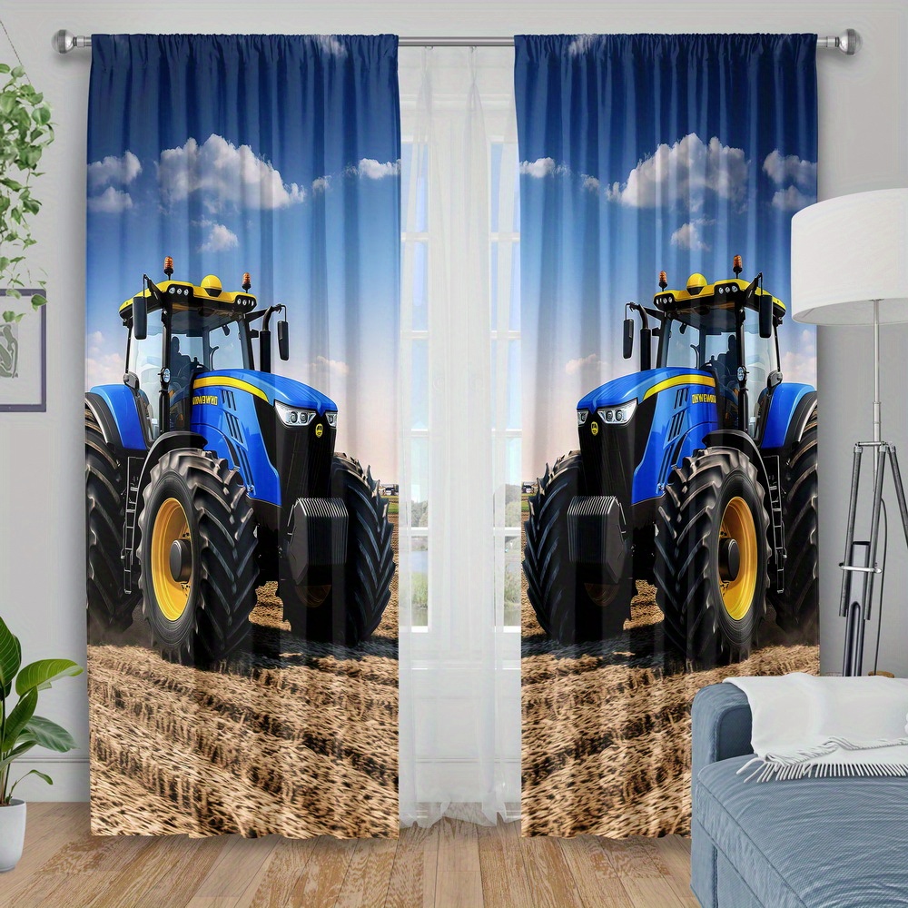 Blue Tractor Curtain, Farm Mac – Agriculture Farming For Kids recenzja i cena