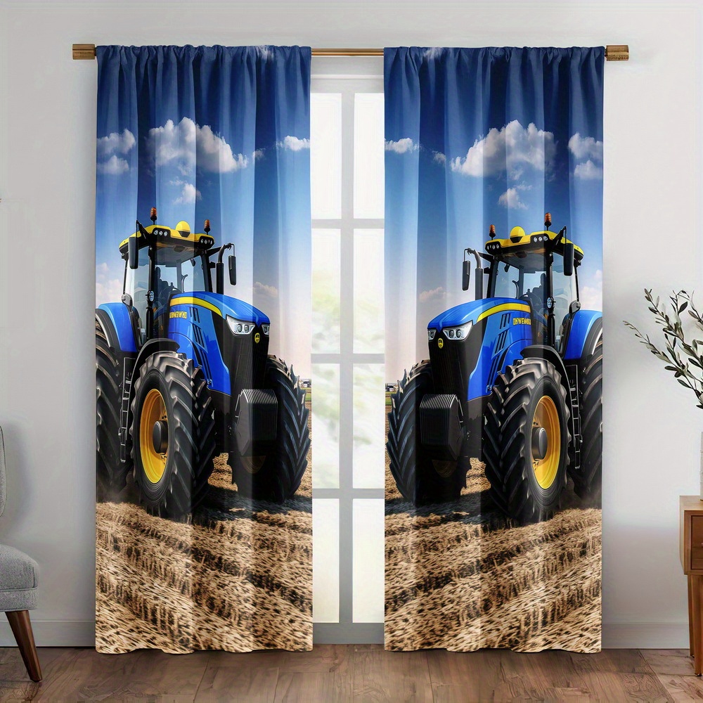 Blue Tractor Curtain, Farm Mac – Agriculture Farming For Kids recenzja i cena