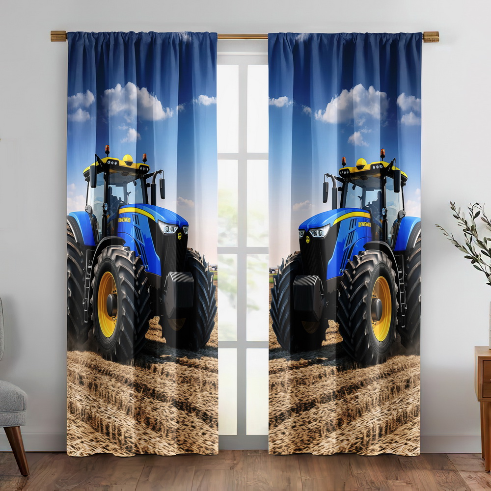 Blue Tractor Curtain, Farm Mac – Agriculture Farming For Kids recenzja i cena