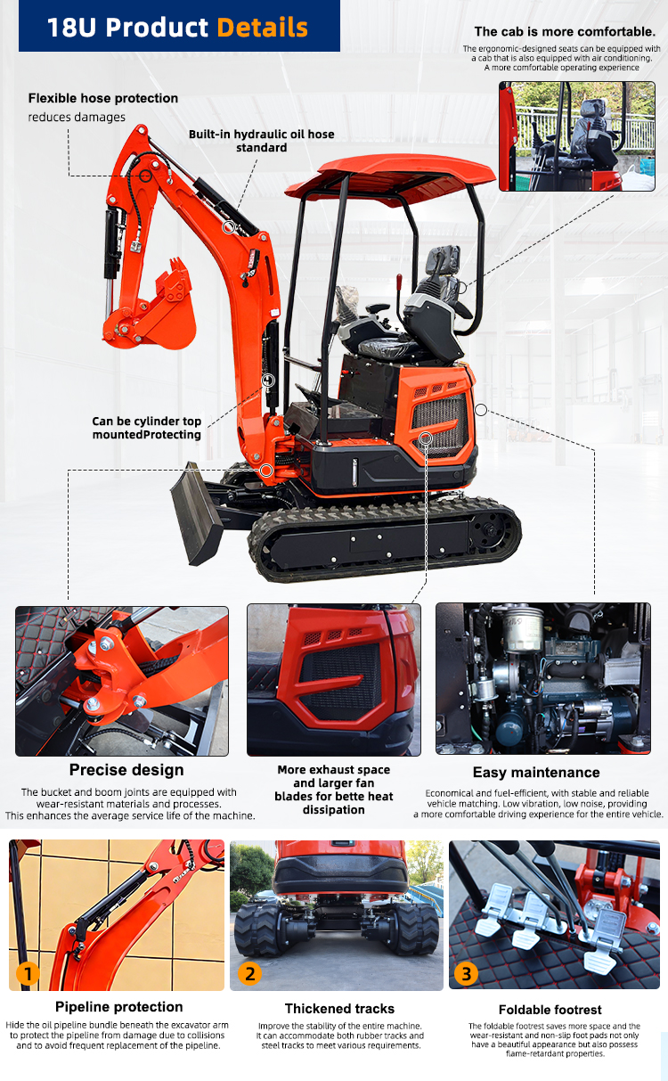 Mini Excavator Hydraulic Crawl – Agriculture Farming Services recenzja i cena