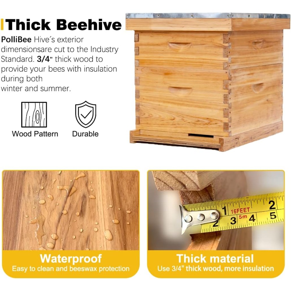 POLLI-BEE 10-Frame Bee Hive Ki – Beehive Frame Wax recenzja i cena